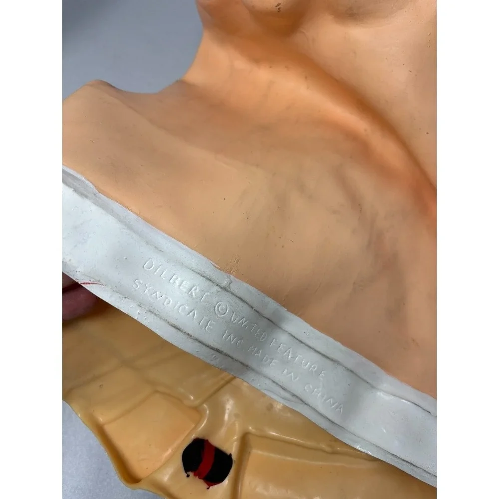 Vintage 1990s Official Dilbert Over Head Latex Mask Halloween Costume UFS‎ Rare